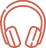 Learn on the go with headphones icon