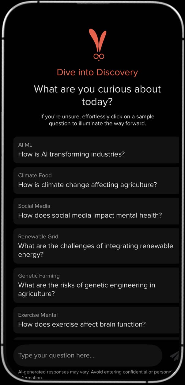 ResearchBunny mobile application for on-the-go research learning
