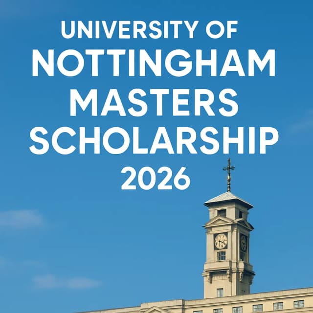 University of Nottingham Masters Scholarship 2026